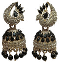 Antique gold plated traditional jhumka earrings for women temple design bridal jewellery India