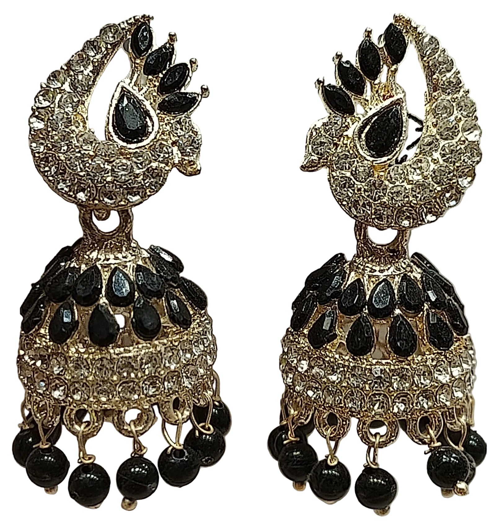 Antique gold plated traditional jhumka earrings for women temple design bridal jewellery India